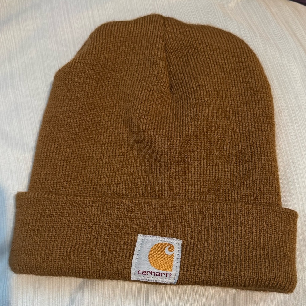 Carhartt Tan Brown Knit Beanie Hat One Size - Picture 4 of 4